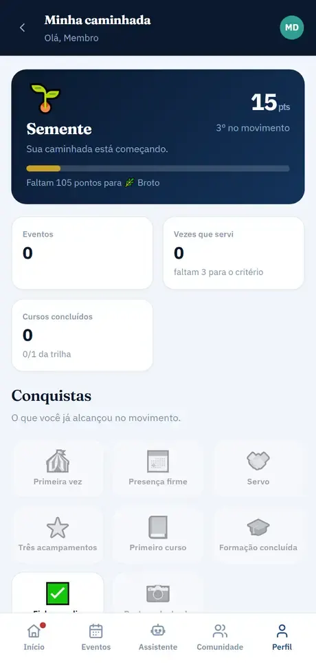 Pontos e conquistas
